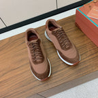 LP Week End Walk Sneaker In Tawny Mix Earth Brown Denim Fabric And Sudede 984389