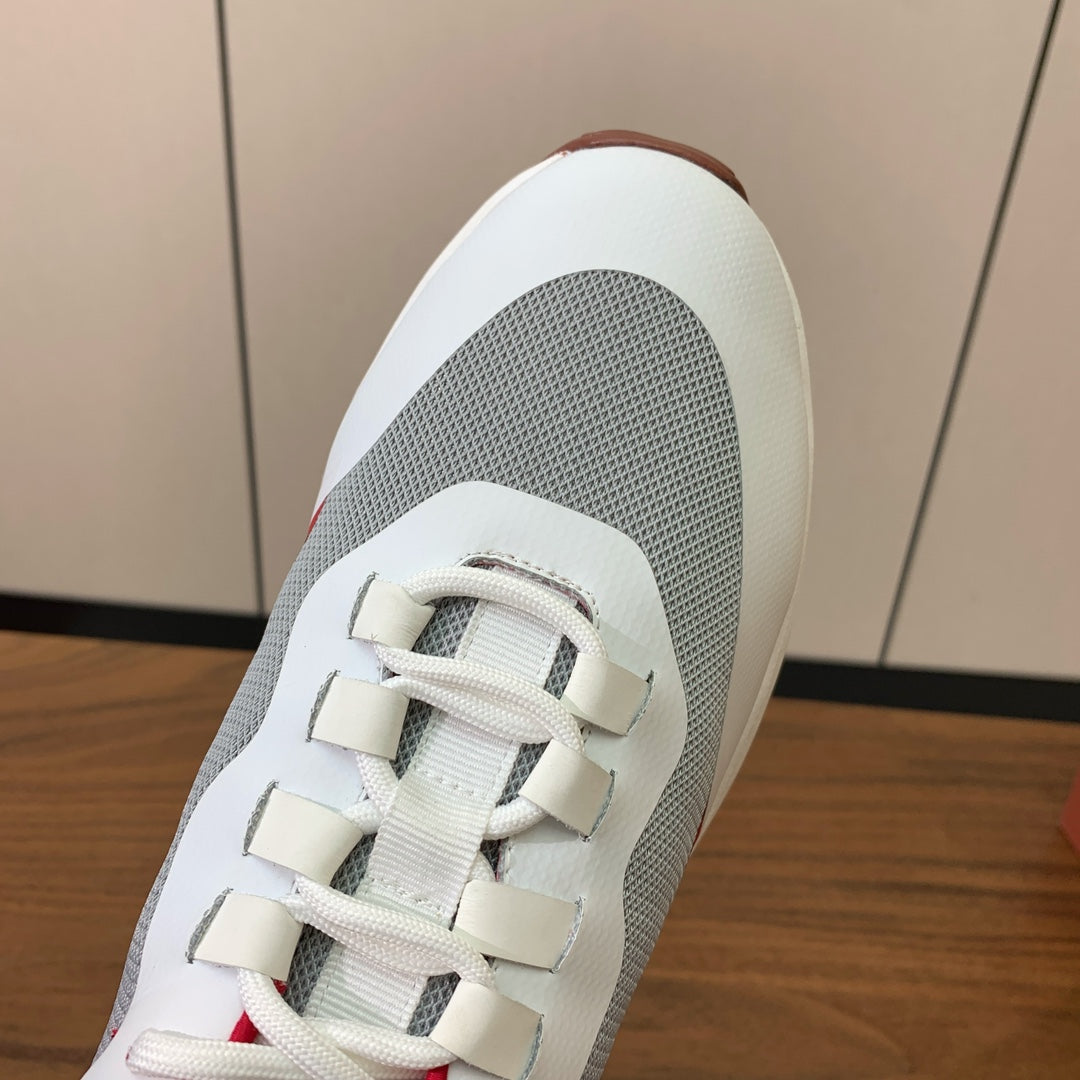 LP Week-End Walk Sneaker In Grey White Mix Red Black Mesh Fabric 984407