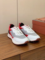 LP Week-End Walk Sneaker In Grey White Mix Red Black Mesh Fabric 984407