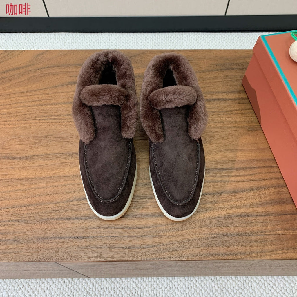 LP Open Walk Ankle Boot Dark Brown Fur Suede 550899