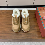 LP Week-end Walk Sneakers In Dark Beige Mix Camel Denim With Wool Fleece Lining 984283