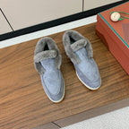 LP Open Walk Ankle Boot In Grey Blue Suede With Wool Fleece Lining 984276