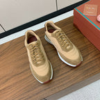 LP Week End Walk Sneaker In Dark Beige Mix Camel Denim Fabric And Sudede 984393