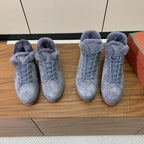 LP Winter Nuages Ankle Boot Slate Blue Fur Suede 550806