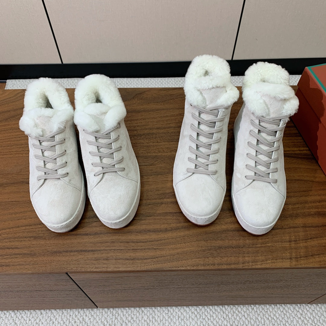LP Winter Nuages Ankle Boot Pale Gray Fur Suede 550810