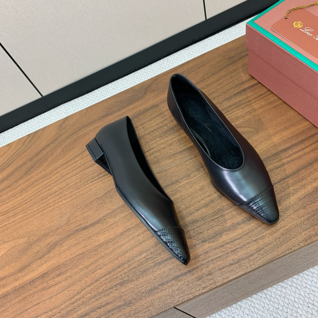 LP Rebecca Ballet Flats In Black Cowhide