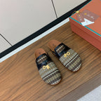 LP Birkenstock slippers black beige raffia calfskin 386726
