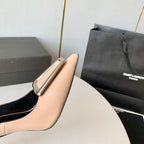 SL TRIANGLE BASIC HIGH HEELS BISQUE CALFSKIN