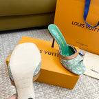 lv neo revival 90 green monogram denim calfskin