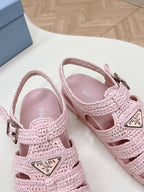 PRA RUBBER FISHERMAN SANDALS LIGHT PINK LAMBSKIN