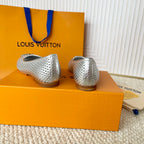 LV Shake Flat Ballerina Silver Cowhide