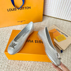 LV Shake Flat Ballerina Silver Cowhide