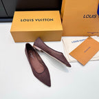 LV GALA High Heels Series Shoes Dark Rose Taupe Mesh 542213