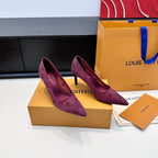 LV GALA High Heels Series Shoes 75mm Mulberry Mesh 542217