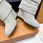 LV CSummer Mid Wedge Boot Taupe Knit 542223