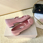Jimmy Choo Skye Corsage Ballet Flat Pink Sheepskin 669836