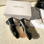 Jimmy Choo Skye Corsage Ballet Flat Black Sheepskin 669845