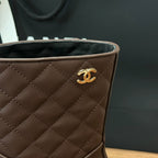 CC Short Boots Earth Brown Quilted Calfskin