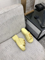 mule sandal 95 lime quilted waxed leather