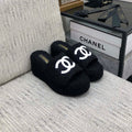 CC Wedge Sandal Black Wool