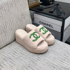 CC Wedge Sandal Beige Wool