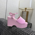 CC 26s Platform Sandal Light Pink Raffia Sheepskin 688696