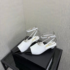 CC 2026 Slingback 4cm White Patent Leather 688713