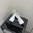 CC 2026 Slingback 4cm White Patent Leather 688713