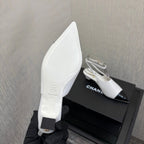 CC 2026 Slingback 4cm White Patent Leather 688713