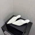 CC 2026 Pointed Toe Mule 4cm White Patent Leather 688710