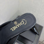 CC 2026 Pointed Toe Mule 4cm Black Patent Leather 688711