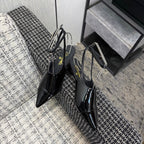 CC 2026 Slingback 4cm Black Patent Leather 688712