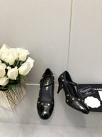 MARY JANE BLACK LAMBSKIN ATTACH METAL