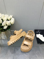 DAD SANDAL YELLOW CREAM LAMBSKIN