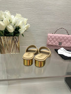 CC 25C Mid Heel Mule Cream Genuine Calfskin 212955