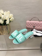 CC 25C Mid Heel Mule Turquoise Fabric Material 212957