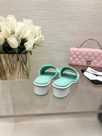 CC 25C Mid Heel Mule Turquoise Fabric Material 212957