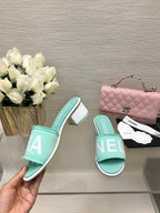 CC 25C Mid Heel Mule Turquoise Fabric Material 212957