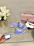 CC 25C Mid Heel Mule Pearl Violet Fabric Material 212960