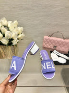 CC 25C Mid Heel Mule Pearl Violet Fabric Material 212960