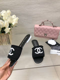CC 25C Slippers Black Fabric Material 212964
