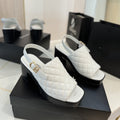 high heel 100 slingback sandal white black quilted calfskin