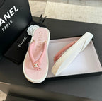 Thick-soled Flip-Flops Lambskin Light Pink