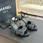 cc camelia sandal 80 black calfskin