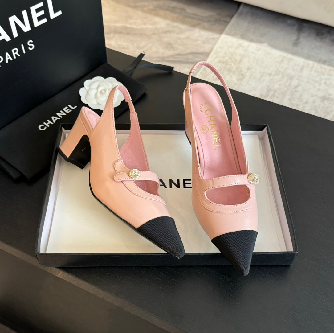 Double C WOMEN'S Slingback SPIRIT TOE Light Pink Lambskin