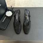 slingbacks 65 black calfskin glitter