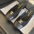 cc slingback 50 black grosgrain calfskin