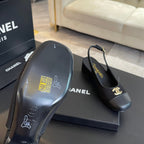 cc slingback 50 black grosgrain calfskin