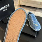cc low sneaker blue denim embroidery canvas