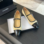 CC Mary Jane Black Beige Suede